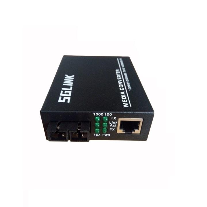 Converter single mode 2 sợi quang cổng lan 1Gbps