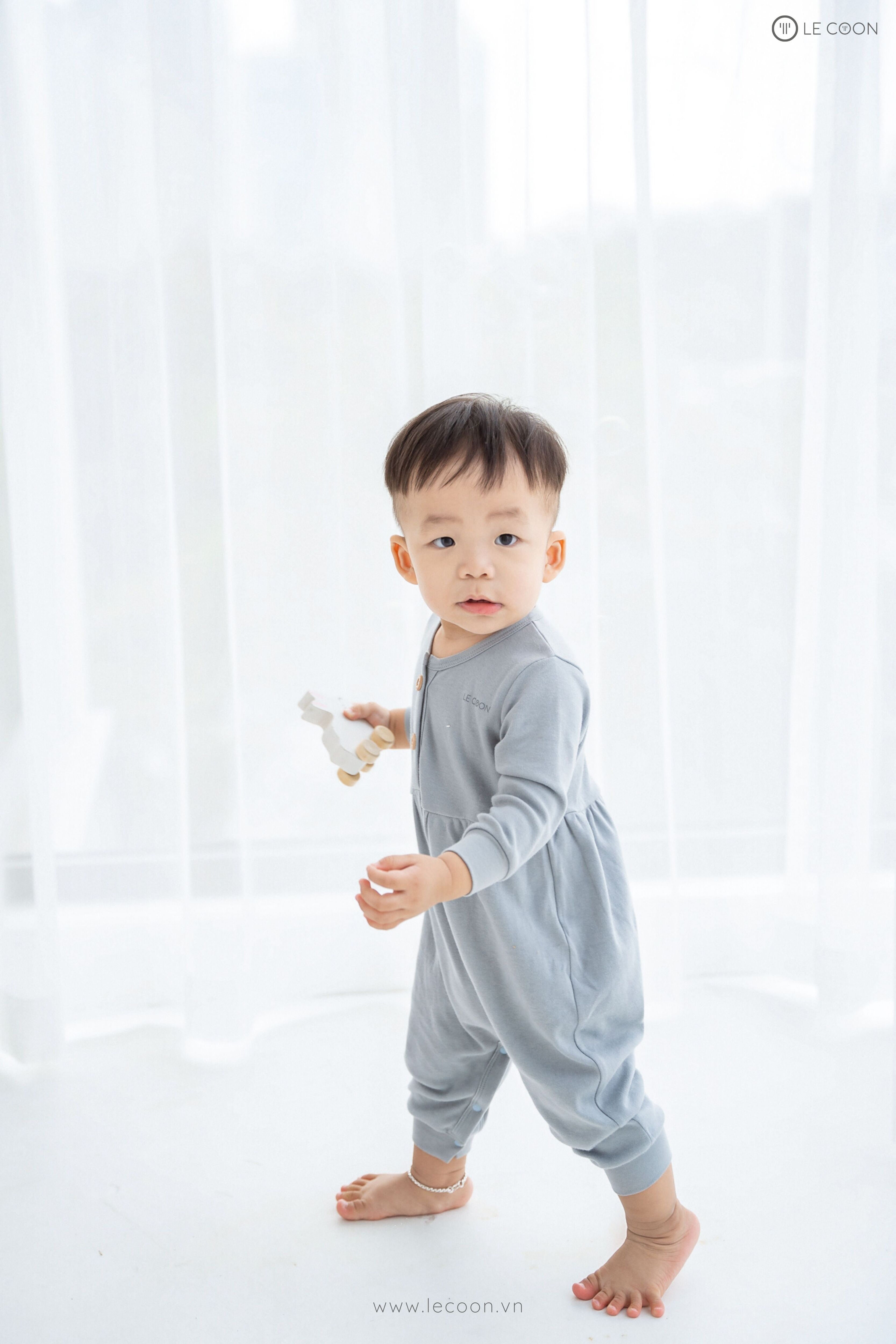 LE COON | Bodysuit Dài Bí Ngô | 3 tháng-2 tuổi