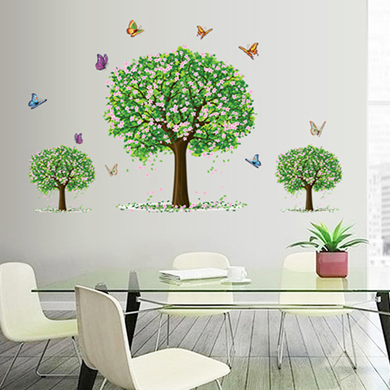 Decal dán tường 3 cây xanh