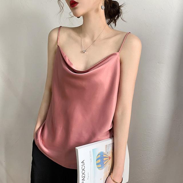 [HCM]Áo 2 dây phi lụa cổ đổ