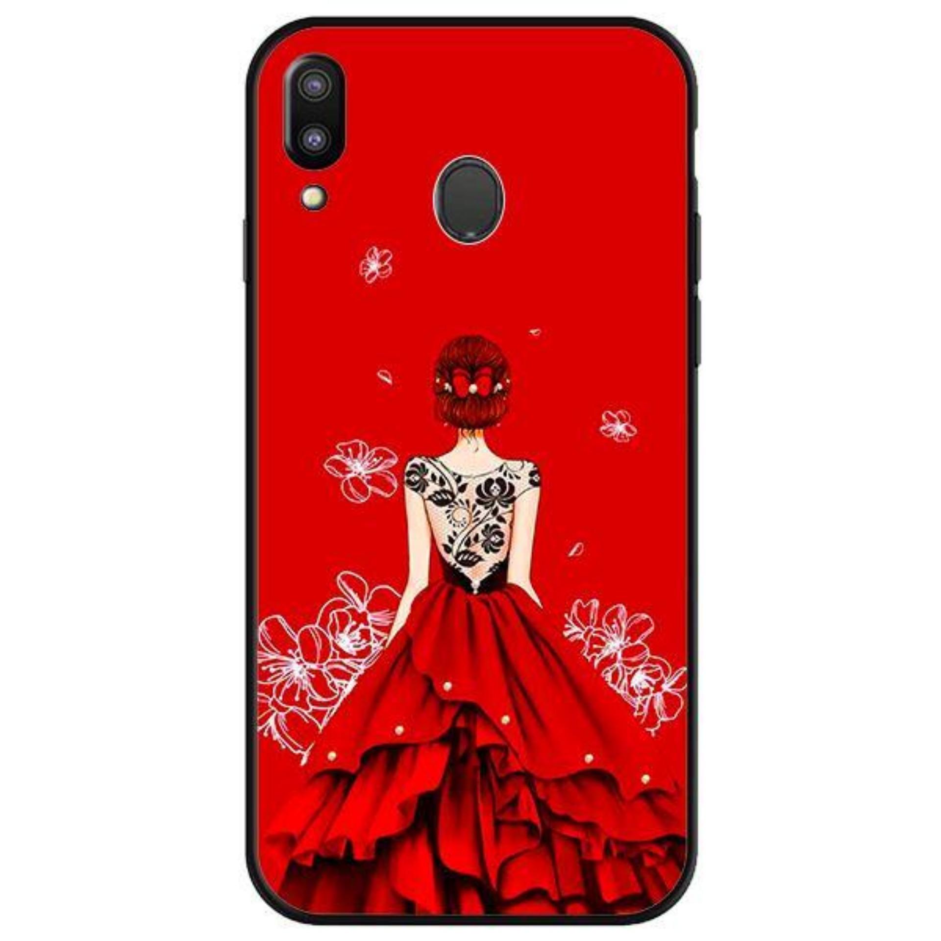 Ốp lưng samsung m20 - cô gái đầm đỏ