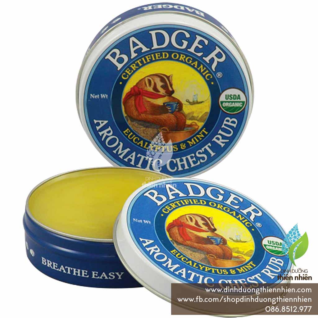 Sáp bôi hữu cơ giúp ấm ngực & cổ badger organic chest rub