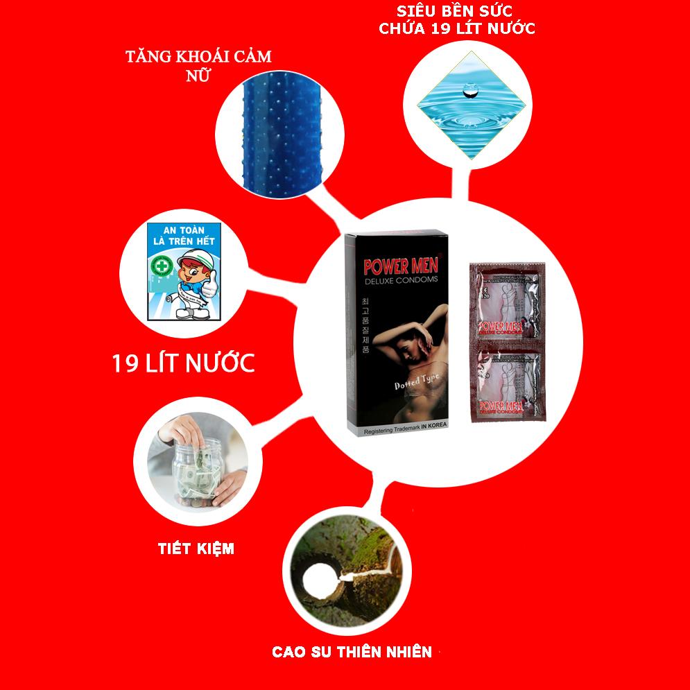 Bao cao su Tăng khoái cảm POWERMEN (9 Chiếc)