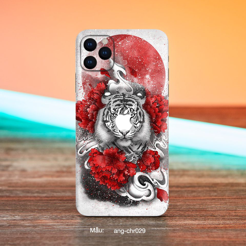 Miếng dán skin mẫu Hổ trắng - CHR029 cho iPhone 7 Plus, 8 Plus, X, XS, XS Max, 11, 11 Pro, 11 Pro Max