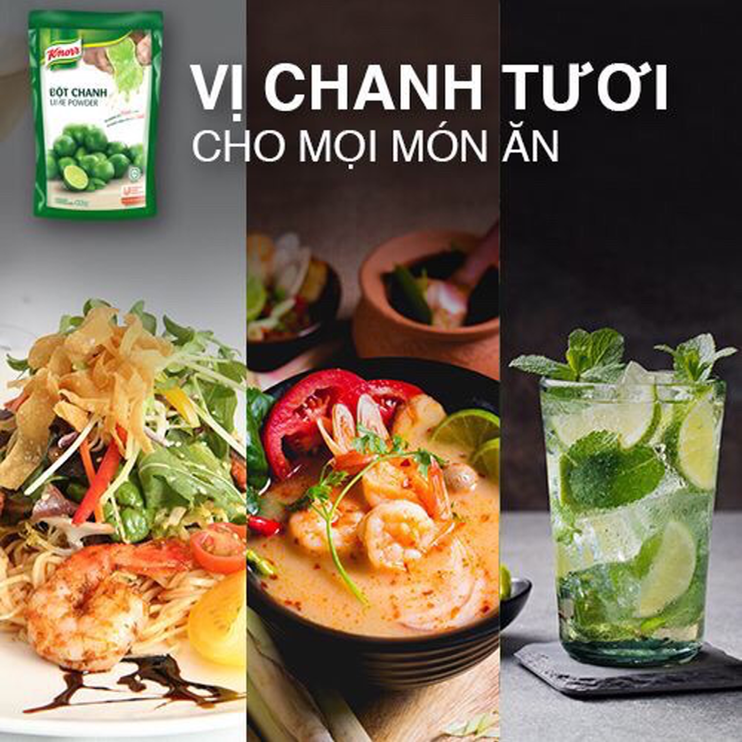 (MẪU MỚI) Bột chanh Lime Powder Knorr gói (400g)