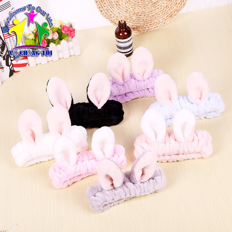 Băng đô nữ skincare, phụ kiện nữ make up, cài tóc nữ trang điểm, bờm tóc nam rửa mặt, nơ cài tóc cho bé gái cute, tai thỏ - thương hiệu VỢ CHỒNG TÔI