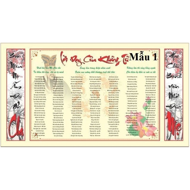[TRANH DÁN TƯỜNG] Lời dạy Khổng Tử mẫu 1 khổ A1(84x59cm)