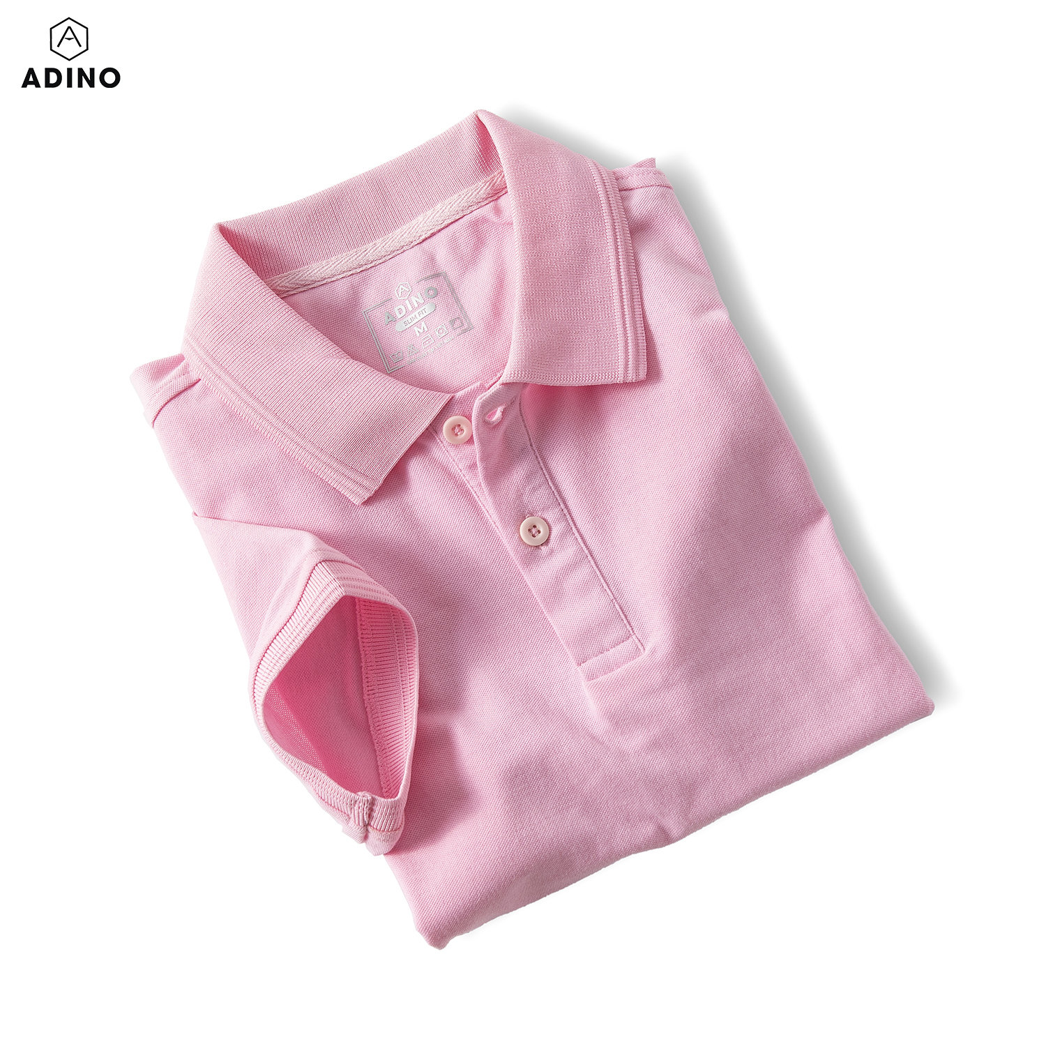 Áo polo nữ ADINO màu trắng phối viền chìm vải cotton polyester co giãn dáng công sở slimfit hơi ôm trẻ trung APN03