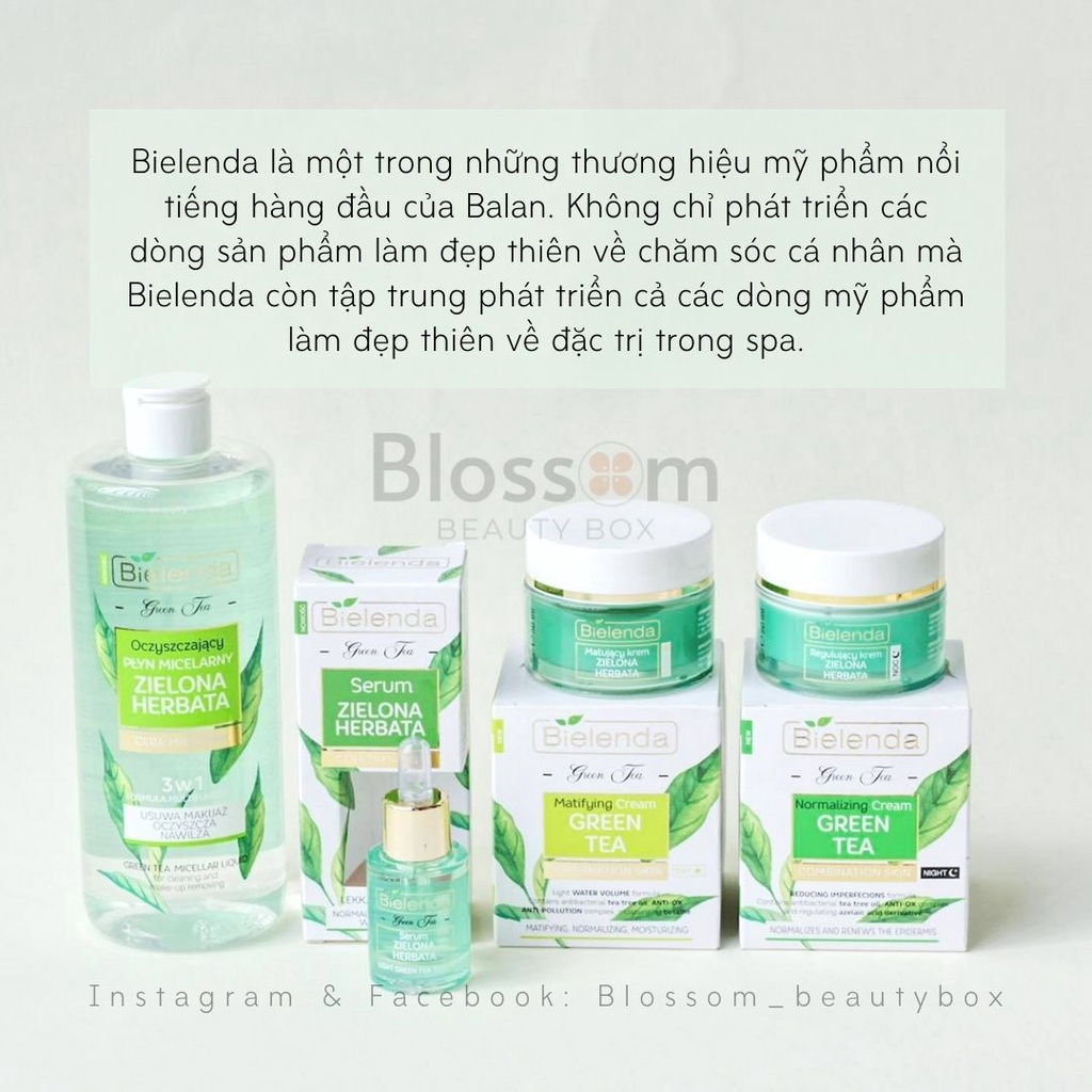 Sữa rửa mặt trà xanh da dầu mụn Bielenda (Ba Lan) 200ml