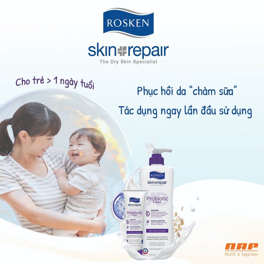 Kem chăm sóc da chàm sữa Rosken AD Probiotic 400ml