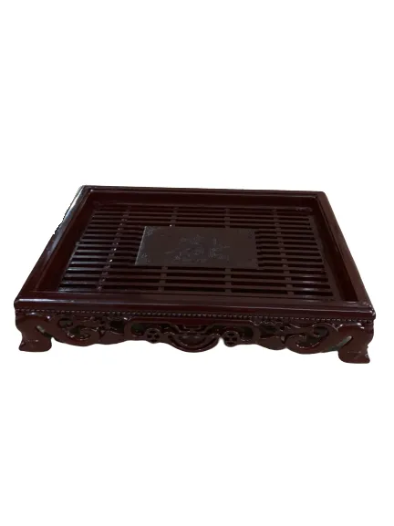 Khay Ấm Chén Nhựa Giả Gỗ, Khay Trà Vân Gỗ
