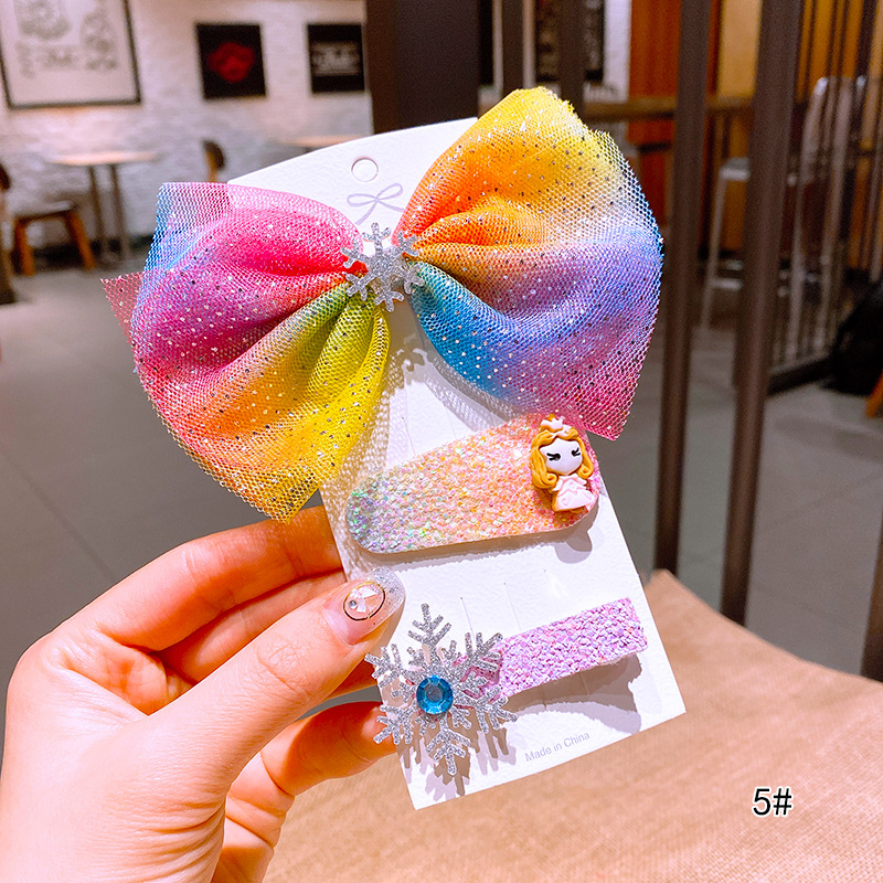Set 3 Kẹp Tóc Công Chúa Elsa Dễ Thương Cho Bé Gái