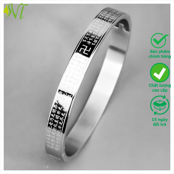 Vòng tay Titan bát nhã tâm kinh mạ vàng 18k hình OVAN ôm theo tay đem bình an may mắn cho bạn vòng tay nữ  đẹp titan không đen không gỉ xài nước tốt Người Đẹp Vì Lụa