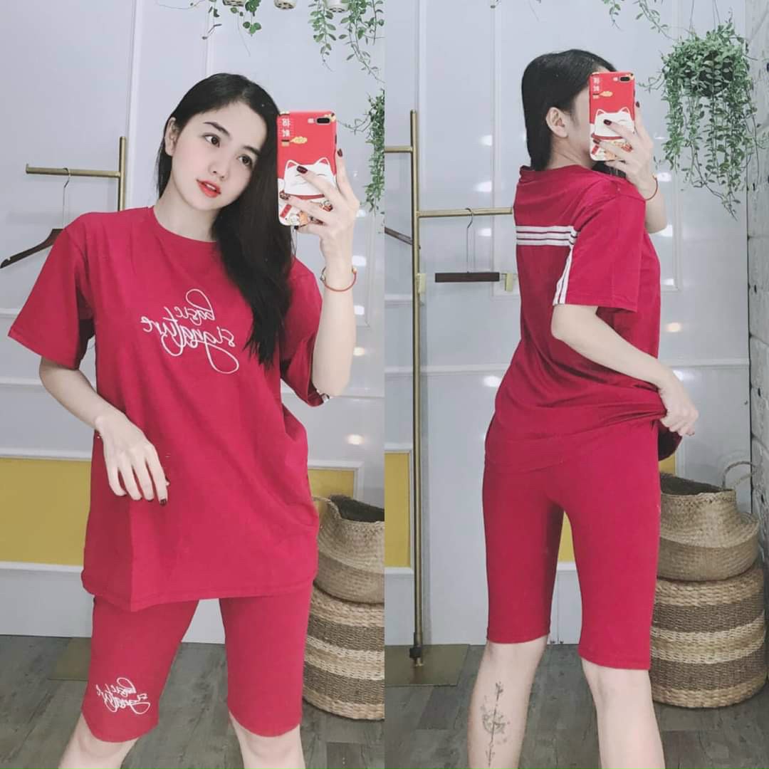Bộ thun quần lửng mặc nhà siu xinh dt05