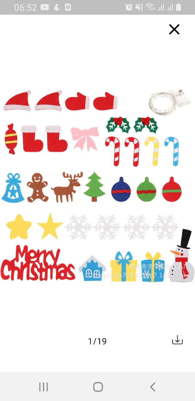 [Tặng kèm đèn led và pin, móc treo, sticker] Cây Thông Noel Vải Dạ  Treo Tường Trang Trí