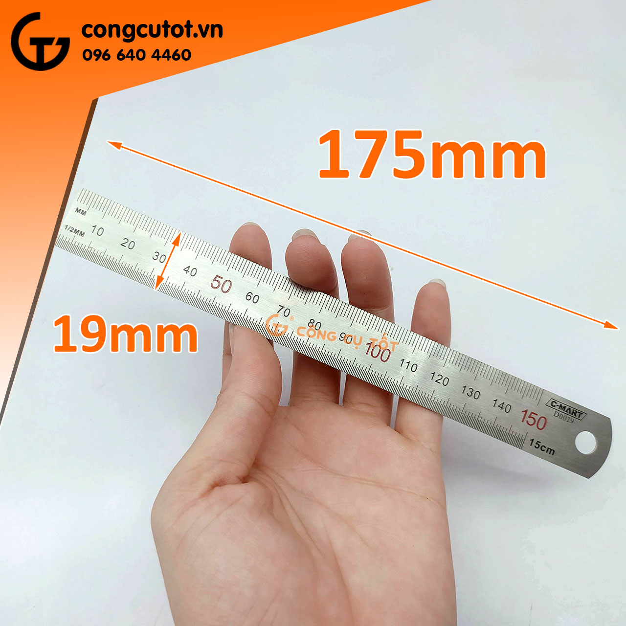 Thước kẻ bằng thép không gỉ size tùy chọn