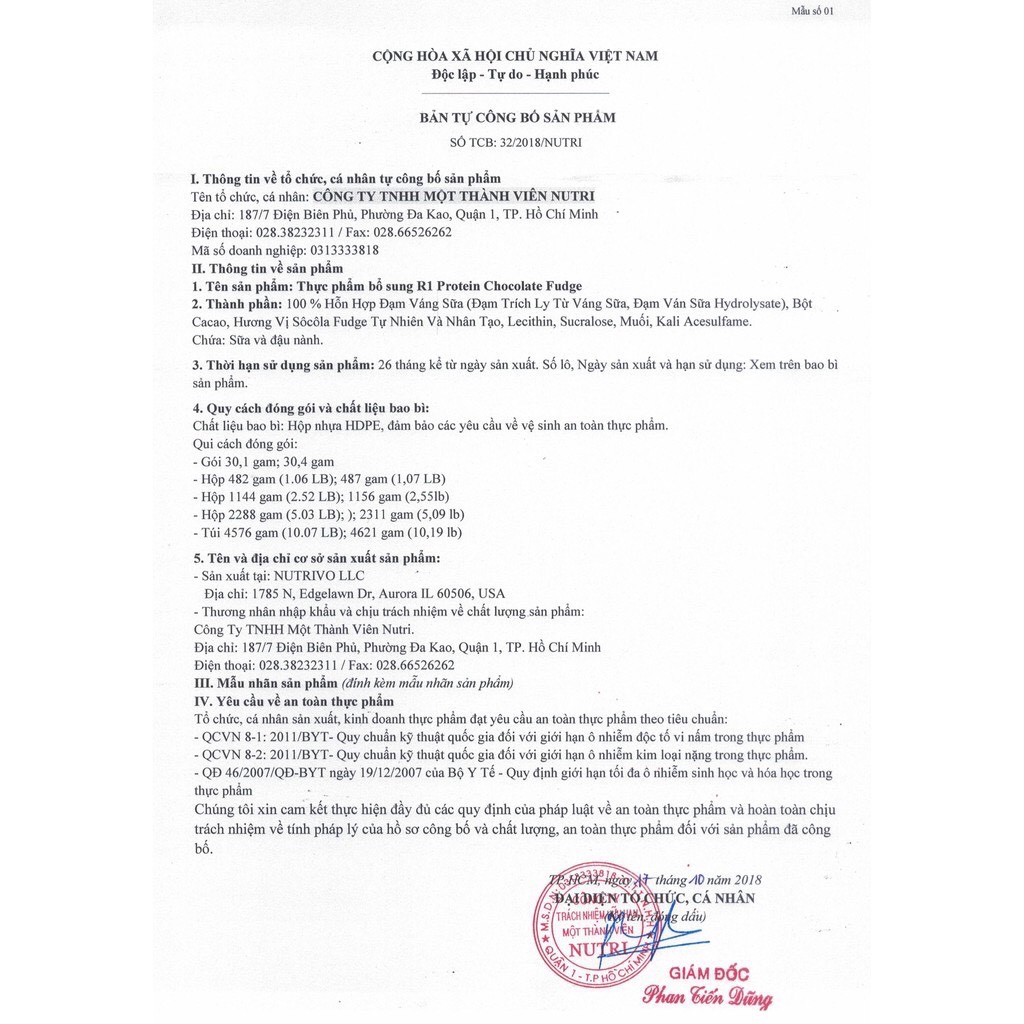 Sữa Tăng Cơ Rule 1 Protein 4.5Kg