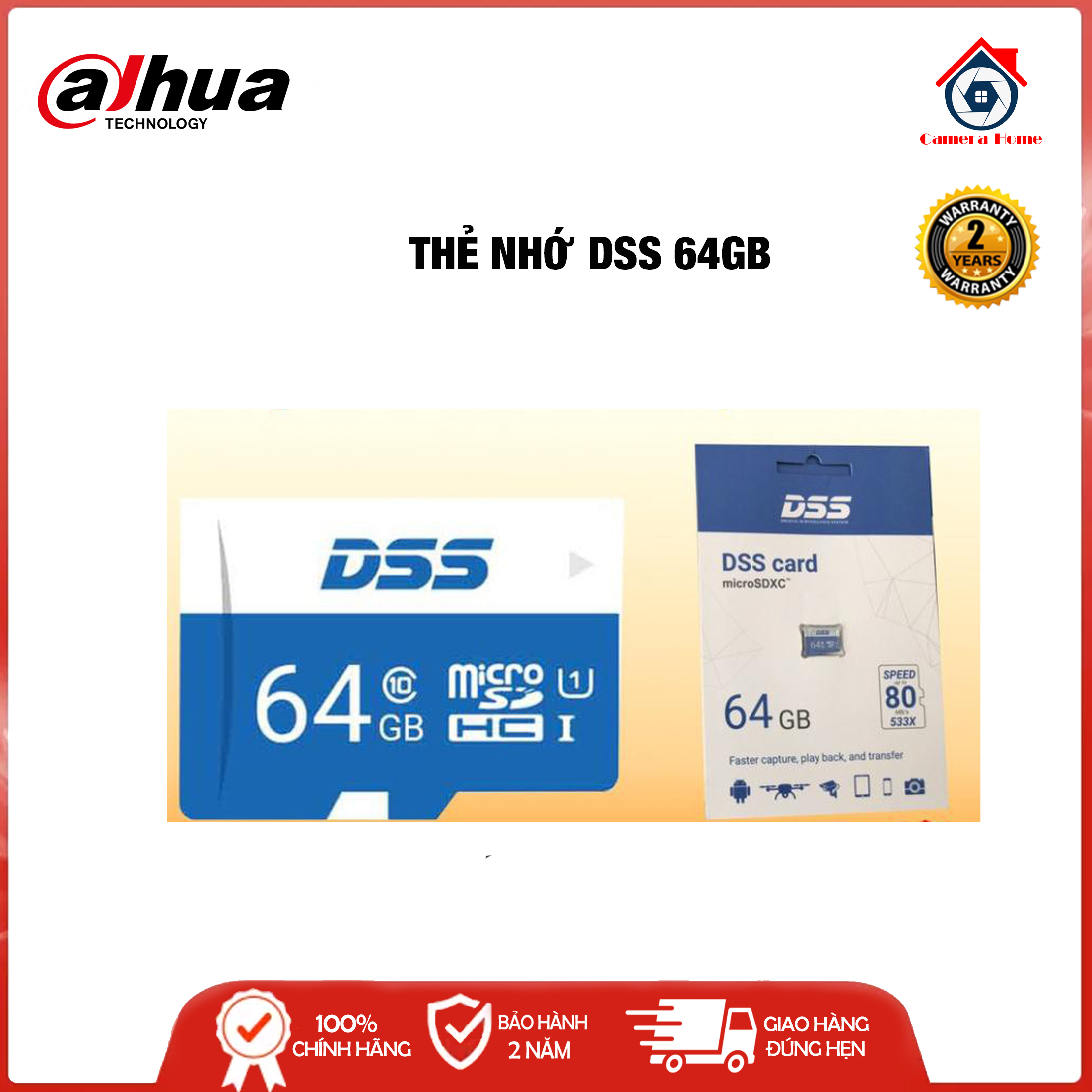 Thẻ nhớ microsd 64gb dss chính hãng - camera home