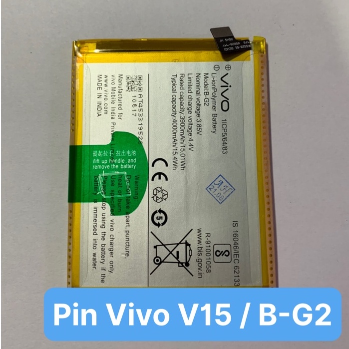 Pin vivo v15 / v1831 mã b-g2 pin zin dung lượng 4000mah