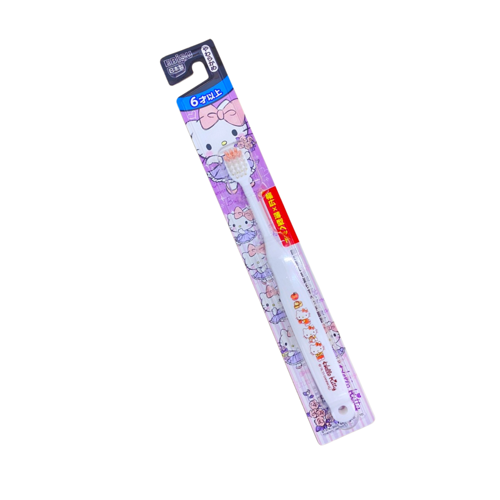 Bàn chải đánh răng Ebisu Hello Kitty cho bé từ 6 tháng tuổi