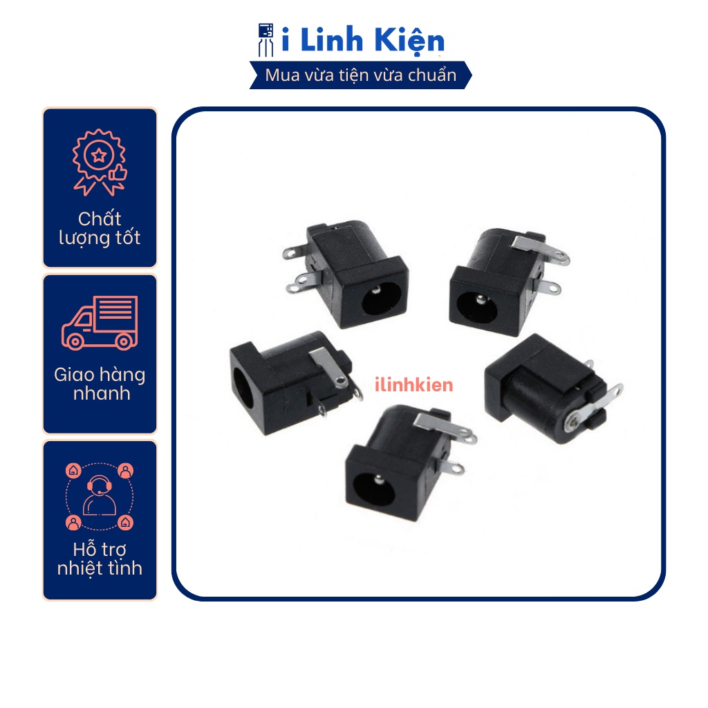 Jack nguồn DC cái 3.5x1.3mm loại tốt