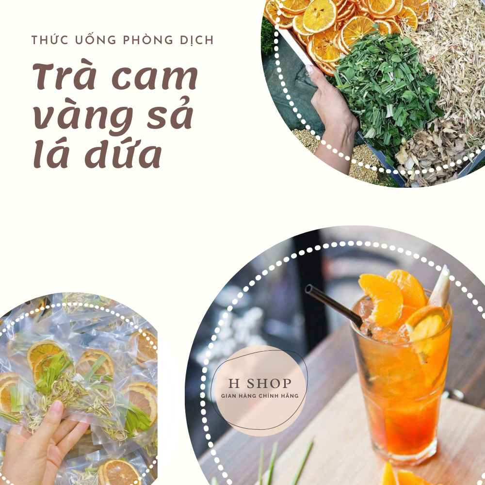 Set 30 gói trà Cam vàng sả lá dứa - tăng sức đề kháng, hỗ trợ phòng dịch, đẹp da, giảm cân