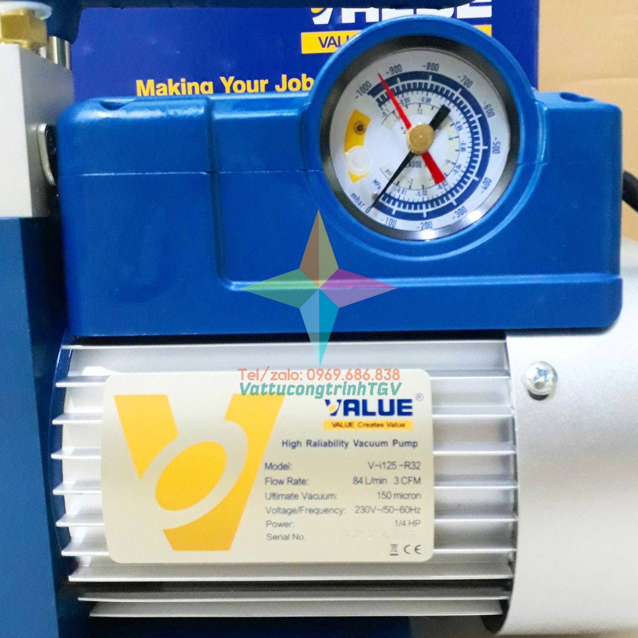 Máy hút chân không VALUE V-i125-R32  công suất 3.0 CFM