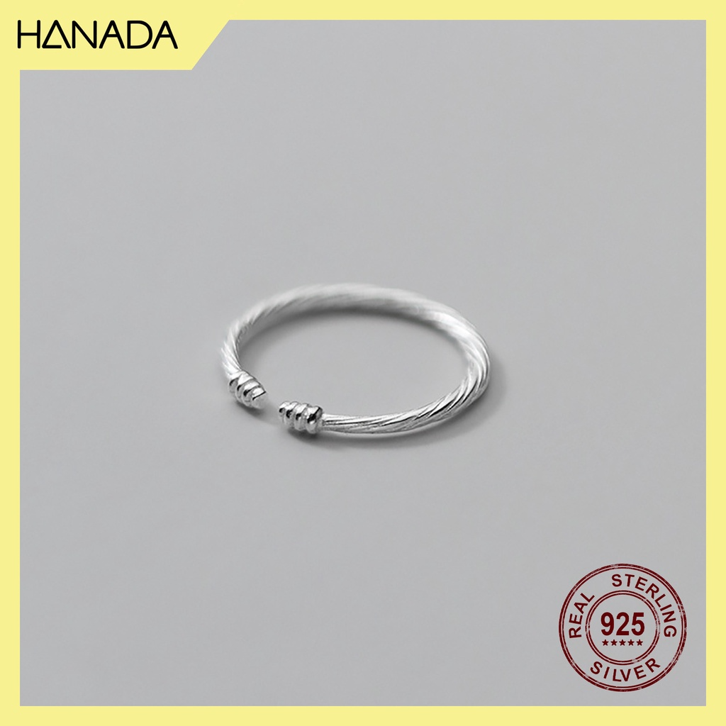 Nhẫn Bạc 925 Hanada 0781 Xoắn Unisex Mảnh