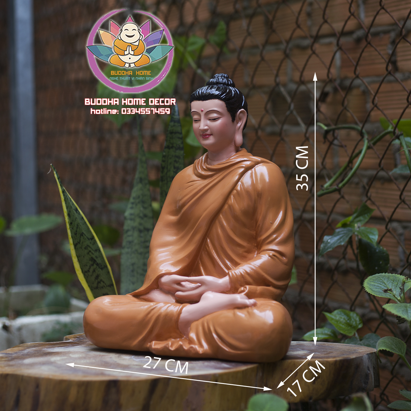 Tôn Tượng Thích Ca Thế Thiền thủ ấn Cao 35 cm