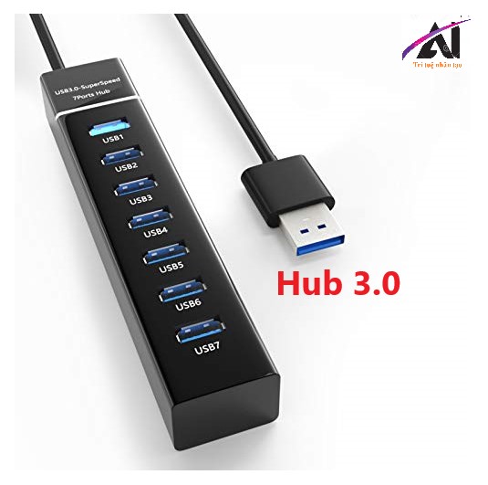 Bộ chia usb hub usb 7 port tốc độ cao 3.0 tương thích hệ điều hành windows, mac linux và máy game ps