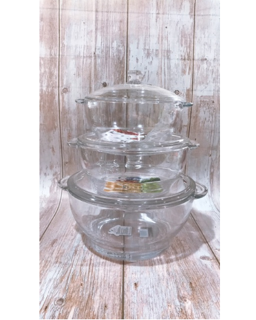 Âu thố thủy tinh có nắp màu trắng đủ size