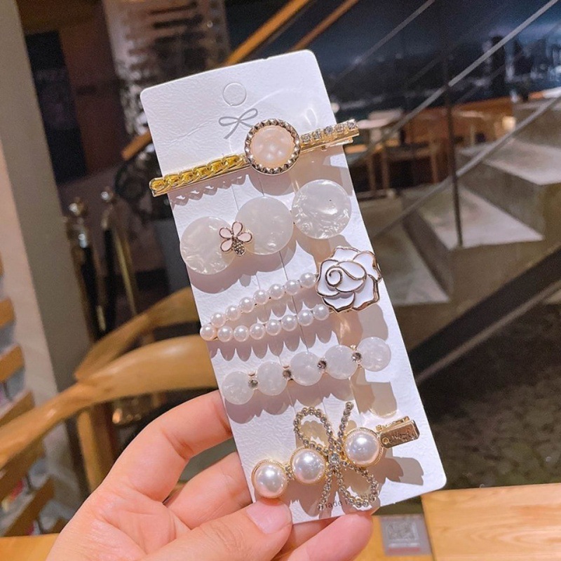 Set 5 Kẹp Tóc Ngọc Trai Đính Hạt Hàn Quốc siêu xinh xắn - kẹp mái Hàn Quốc - kẹp tóc mái đẹp - kẹp mái ngọc trai - kẹo đính đá - set kẹp hạt ngọc trai Hàn Quốc - kẹp tóc nữ siêu xinh