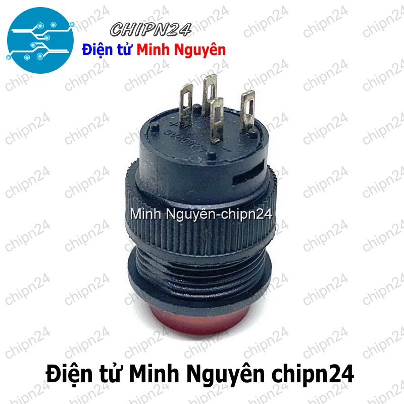 [1 cái] Nút nhấn Nhả có đèn phi 16 Đỏ R16-503BD 3A 250V - HH005404