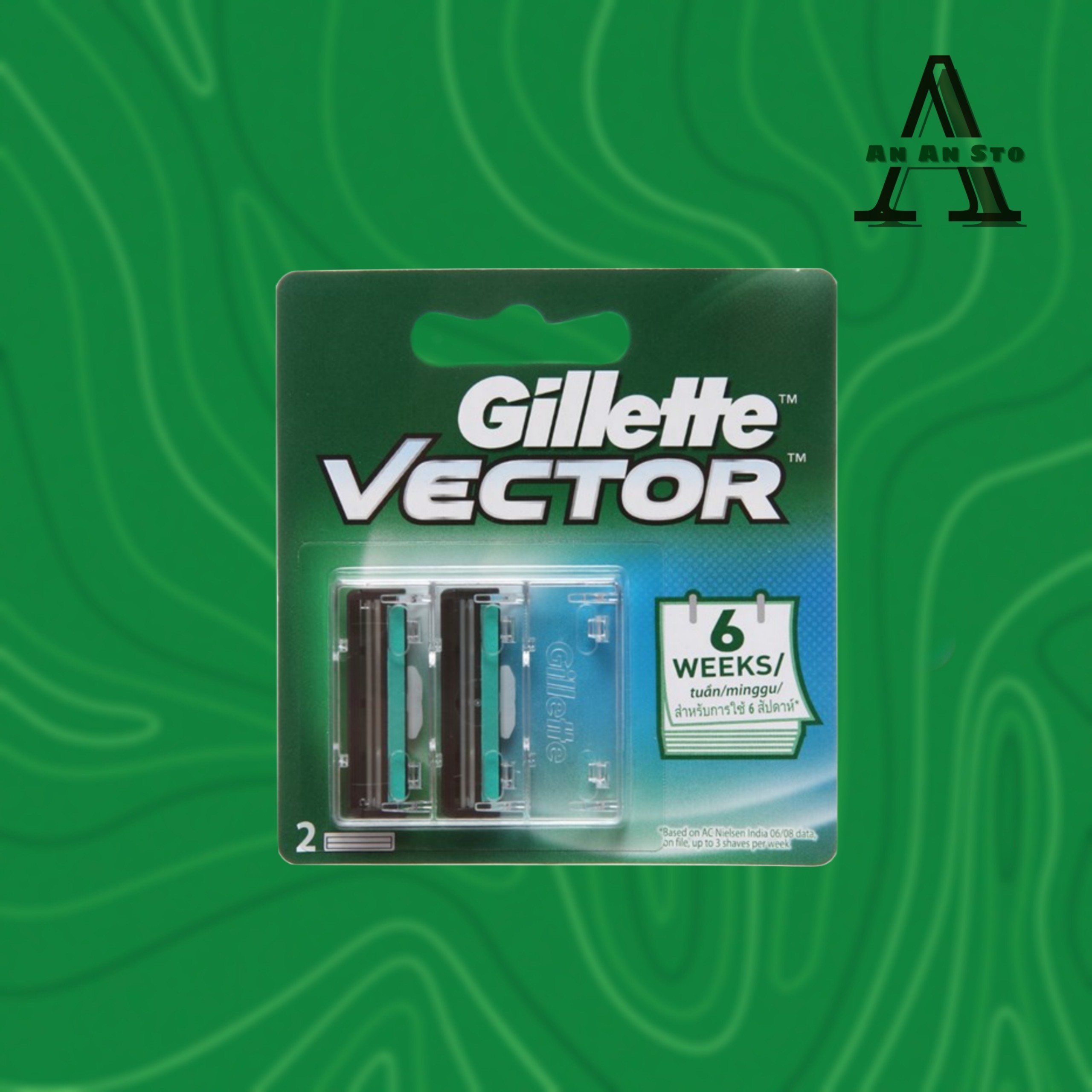SET 2 LƯỠI DAO CẠO RÂU ĐÔI GILLETTE VECTOR