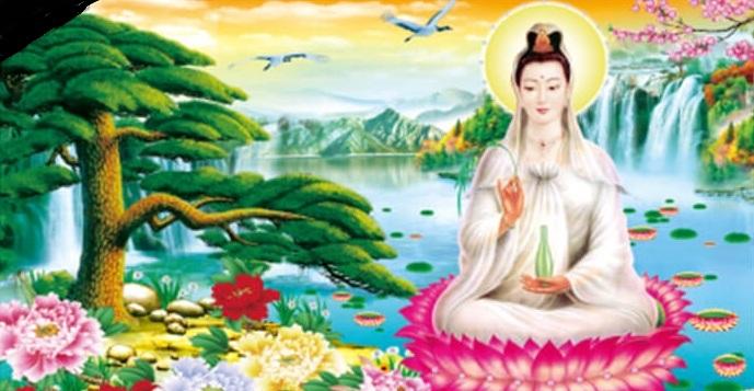 [HCM]Tranh đính đá Phật quan thế âm  - LV356