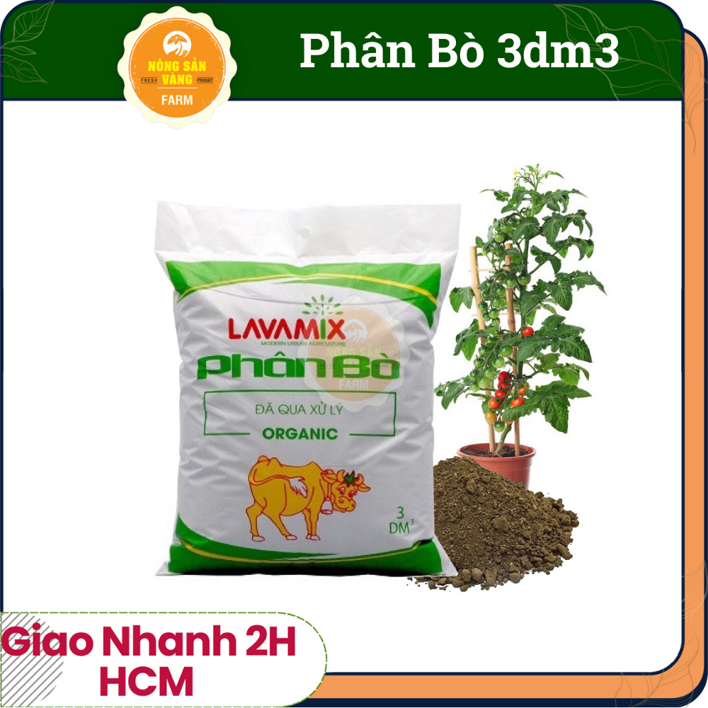 [HCM] Phân Bò Hữu Cơ Tiện Lợi Không Mùi Hôi 3dm3 tốt cho cây trồng, Phân bò giá tốt - Nông Sản Vàng