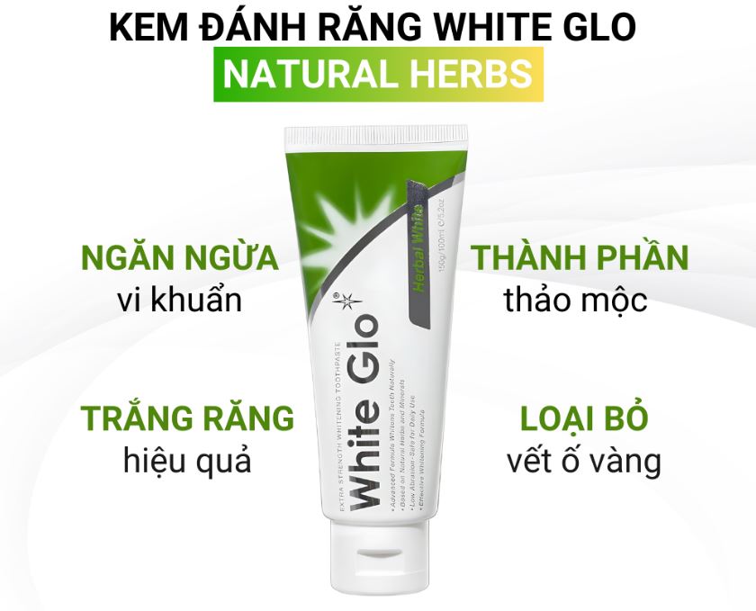 Kem Đánh Răng Thảo Mộc White Glo 150g Chính Hãng