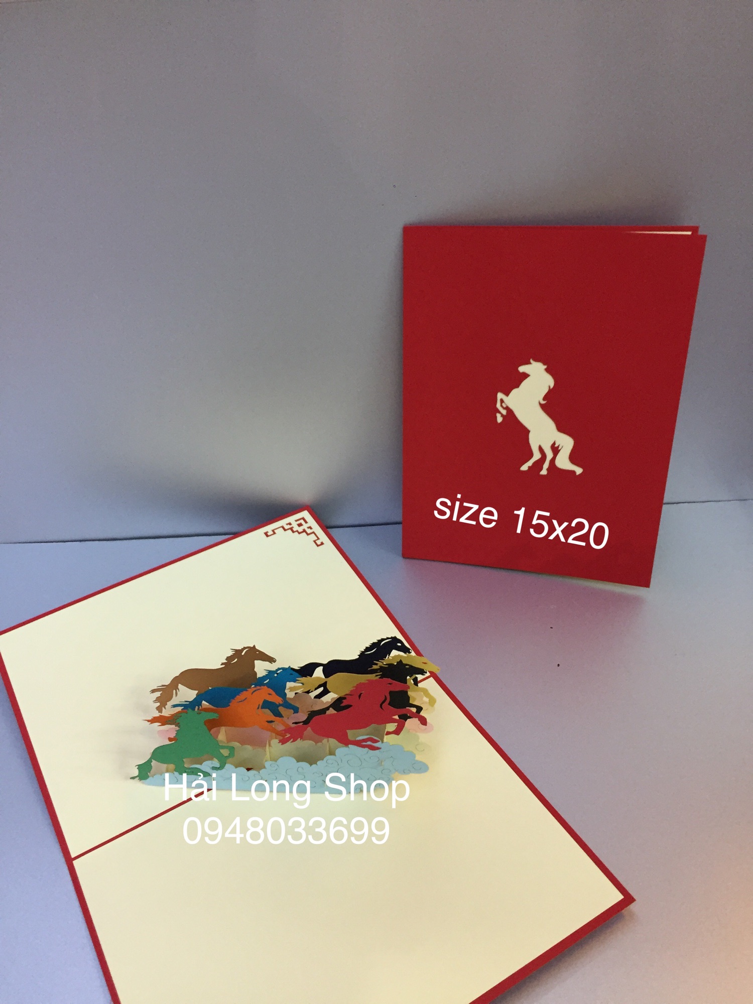 Bát Mã 1  - Horse - Thiệp 3D