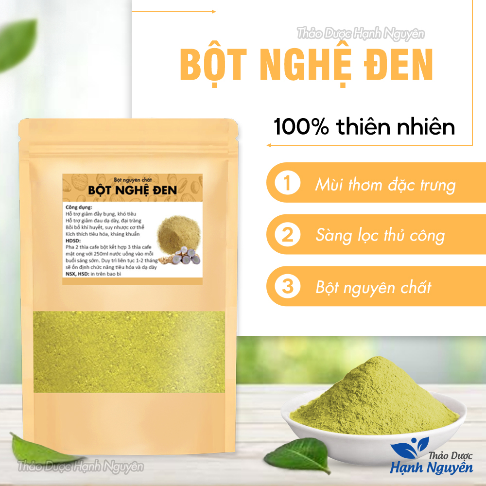 Bột nghệ đen nguyên chất 100g, hỗ trợ tốt cho tiêu hóa, giảm đau dạ dày, đại tràng, làm đẹp da