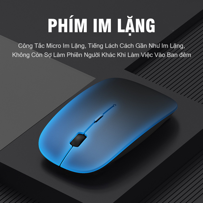 Chuột Bluetooth Không Dây Siêu Mỏng Không Gây Tiếng Ồn 800-1600dpi Cho Laptop, Máy Tính, Máy Tính Bảng, Điện Thoại