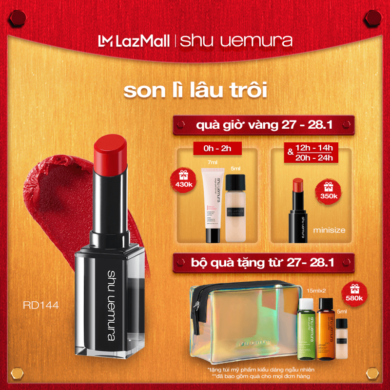 son lì lâu trôi shu uemura rouge unlimited matte lipstick 3g