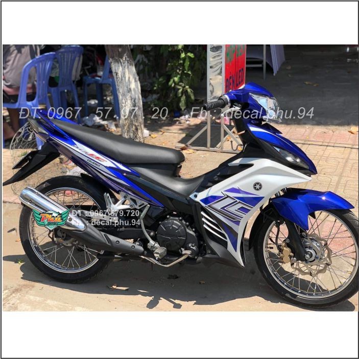 Tem rời Exciter 135 Lc xanh trắng Gp (H) - mẫu mã đa dạng - chi tiết sắc nét - nhận làm Tem rời theo yêu cầu