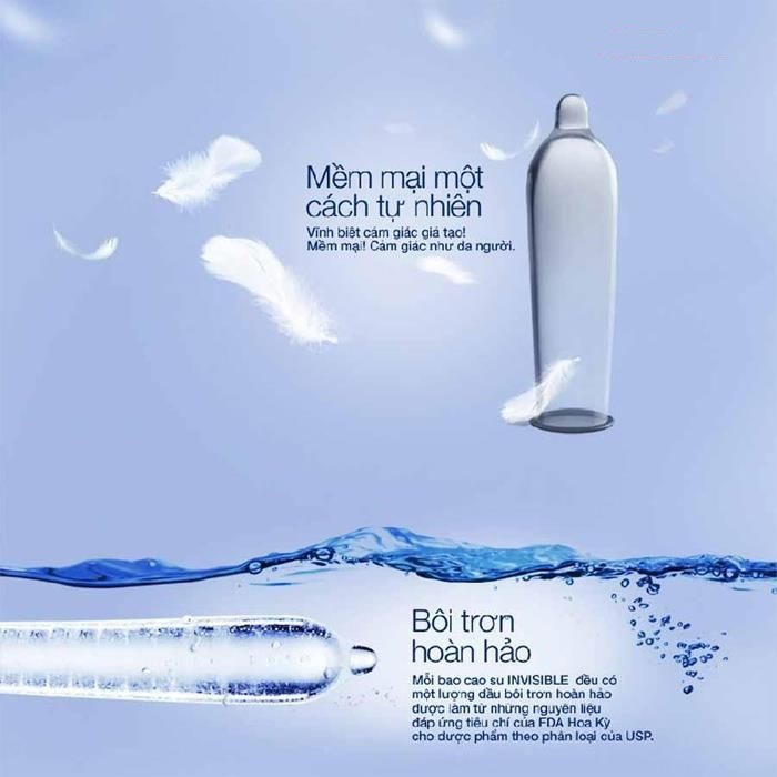 [HCM]Bao Cao Su Durex Invisible Extra Thin Sensitive - Hộp 10 Cái