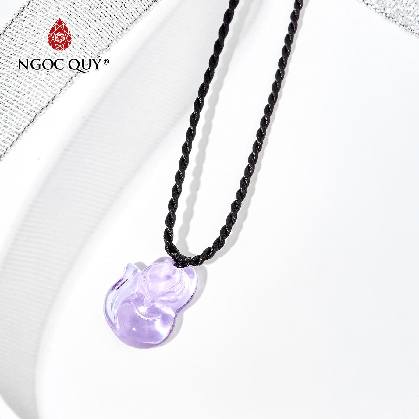 [HCM]Mặt Dây Chuyền Đá Pha Lê Tím Hồ Ly 1.7x2.3cm (màu tím) - Ngọc Quý Gemstones