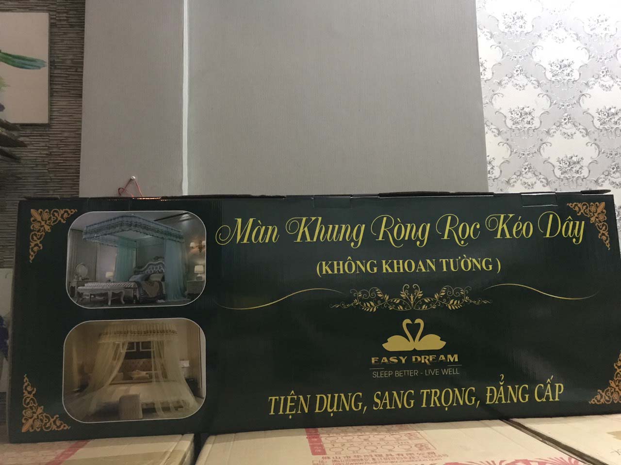 Mùng khung ròng rọc kéo dây chống muỗi cao cấp EASY DREAM - Kiểu dáng công chúa - màn khách sạn