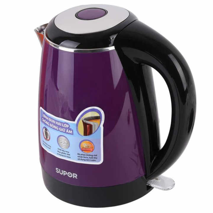 Bình đun siêu tốc Inox 304 hai lớp chống bỏng Supor SWF17S18AVN (Tím)