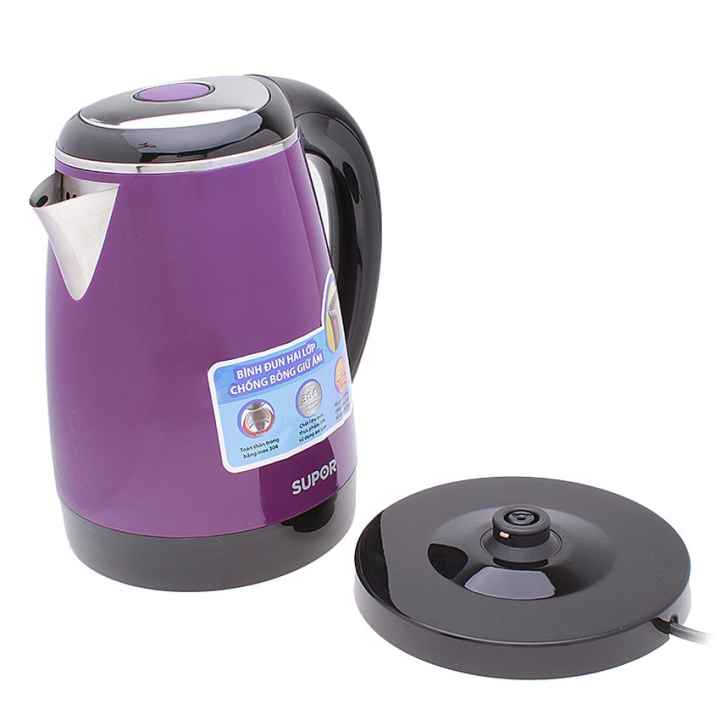Bình đun siêu tốc Inox 304 hai lớp chống bỏng Supor SWF17S18AVN (Tím)