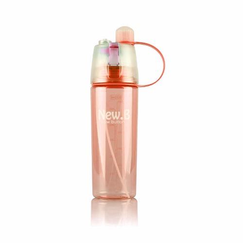 [HCM]Bình uống nước 2 chức năng New.B 600ML (Hồng nhạt)