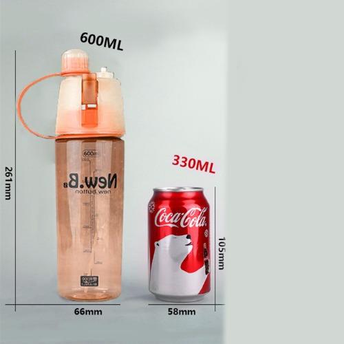 [HCM]Bình uống nước 2 chức năng New.B 600ML (Hồng nhạt)