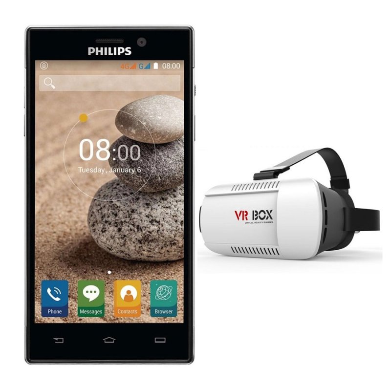 Bộ 1 Philips Xenium V787 16GB (Đen) - Hãng phân phối chính thức + Kính Thực Tế Ảo VR Box